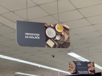 Aisle signs have images