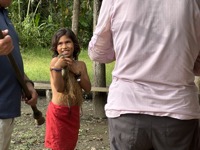 Yagua girl with monkey