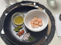 Lunch at Royal Palm, ingredients for shrimp ceviche
